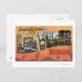 Las Vegas, Nevada - Große Buchstabenszenen Postkarte (Vorne/Hinten)