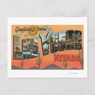 Las Vegas, Nevada - Große Buchstabenszenen Postkarte