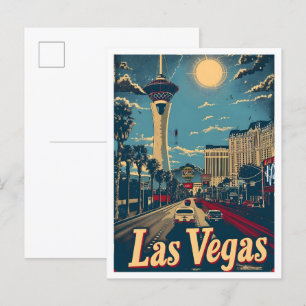 Las Vegas Nevada Klassische Kunst Retro Vintage Re Postkarte