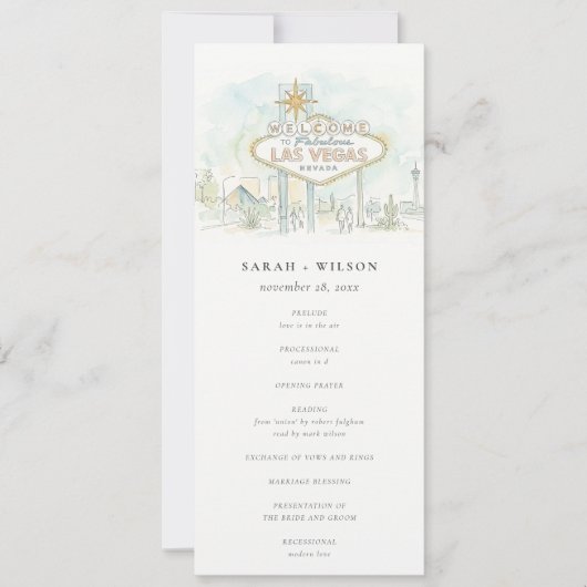 Las Vegas Nevada Landschaft Hochzeitsprogramm Einladung (Vorderseite)