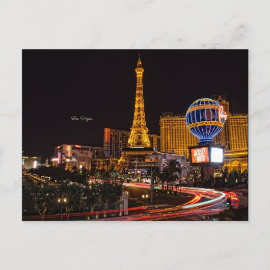 Las Vegas, Nevada Neonlichter Postkarte (Vorderseite)