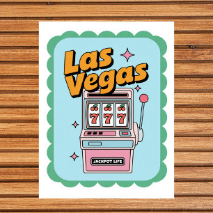 Las Vegas Nevada Oldtimer-Slot-Maschine Jackpot Postkarte