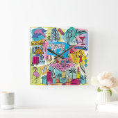 Las Vegas, Nevada Quadratische Wanduhr (Zuhause)