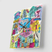 Las Vegas, Nevada Quadratische Wanduhr (Winkel)