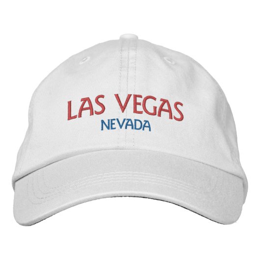 LAS VEGAS NEVADA Red Blue White Cotton Bestickte Baseballkappe (Vorderseite)
