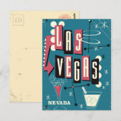 Las Vegas nevada Reiseplakat Postkarte (Vorne/Hinten)