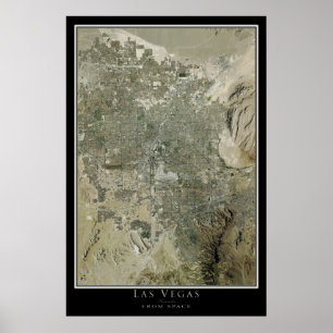Las Vegas Nevada Satellite Poster Karte