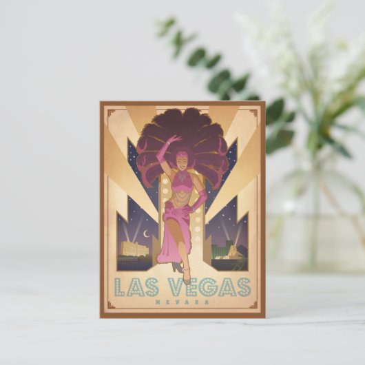 Las Vegas, Nevada | Showgirl Postkarte (Stehend Vorderseite)