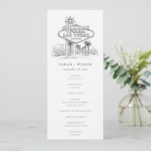 Las Vegas Nevada Skizze Hochzeitsprogramm Einladung (Stehend Vorderseite)