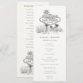 Las Vegas Nevada Skizze Hochzeitsprogramm Einladung (Vorne/Hinten)