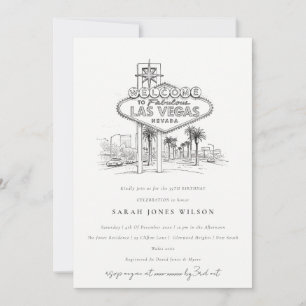 Las Vegas Nevada Skizze Landschaft Geburtstag Einladung