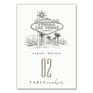 Las Vegas Nevada Skizze Landschaft Hochzeit Tischnummer