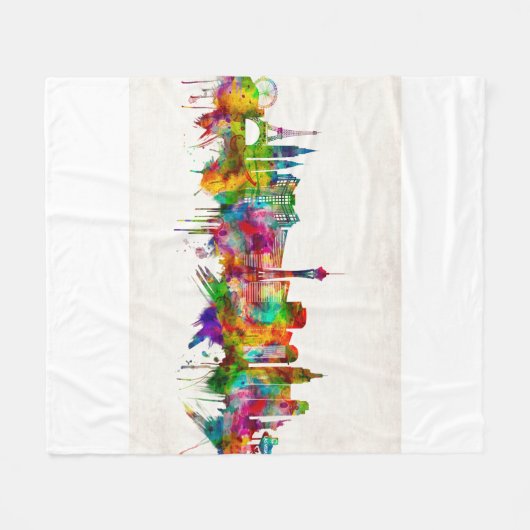 Las Vegas Nevada Skyline Fleecedecke (Vorderseite (Horizontal))