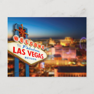 Las Vegas, Nevada unterschreiben vor einer Stadt,  Postkarte