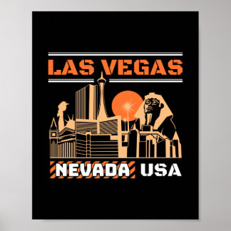 Las Vegas Nevada USA Retro Stadtbild Design Poster