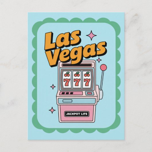 Las Vegas Nevada USA Slot Machine Jackpot Postkarte (Vorderseite)