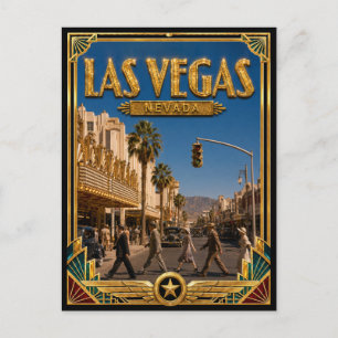 Las Vegas Nevada Vintage Art Deco Golden Age Postkarte