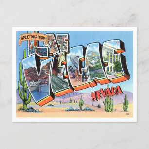 Las Vegas, Nevada Vintage-Großbuchstaben-Postkarte Postkarte