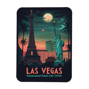 Las Vegas Nevada - Vintage Stadtansicht Magnet
