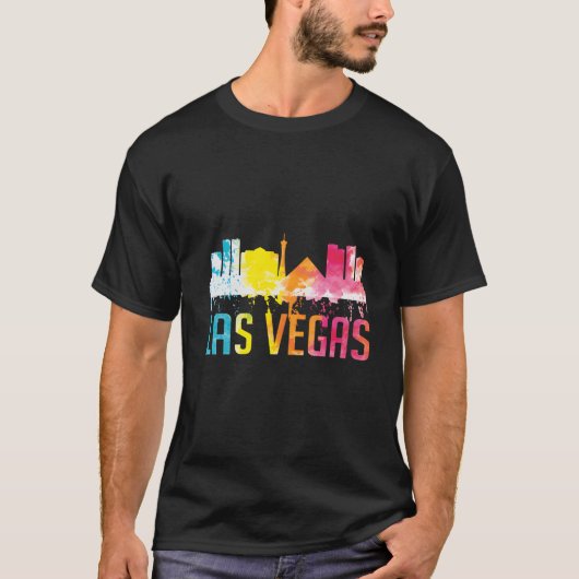 Las Vegas Nevada Watercolor City Skyline T-Shirt (Vorderseite)