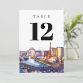 Las Vegas Nevada Watercolor Table Number Einladung (Stehend Vorderseite)
