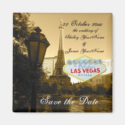 Las Vegas Nevada Wedding Save the Date Magnet (Vorne)