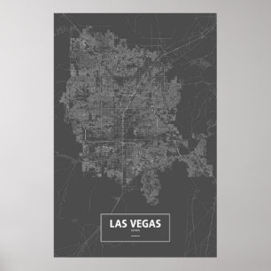 Las Vegas, Nevada (weiß auf schwarz) Poster
