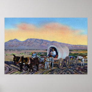 Las Vegas Nevada Wüstenprospector Covered Wagon Poster