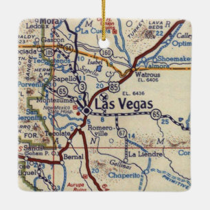 Las Vegas New Mexico Alte Karte Keramikornament