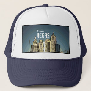 Las Vegas New Yorker Blick auf künstlerischen blau Truckerkappe