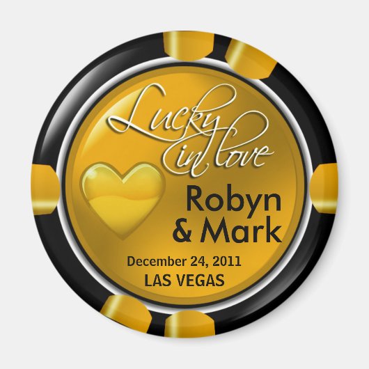 Las Vegas Newlyweds Casino Magnet (Vorne)