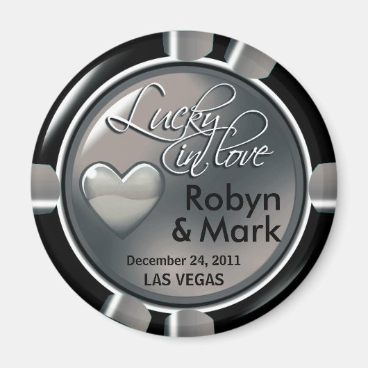 Las Vegas Newlyweds Casino Magnet (Vorne)