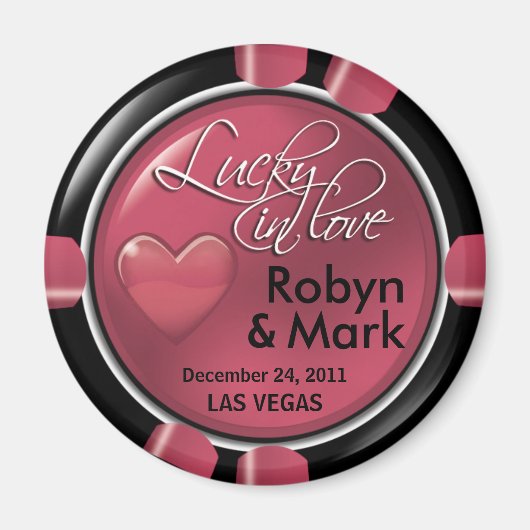 Las Vegas Newlyweds Casino Magnet (Vorne)