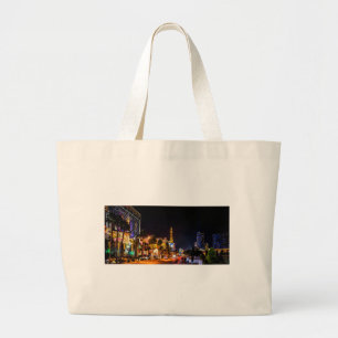 Las Vegas Night Lights Strip Eiffel Tower Casino Jumbo Stoffbeutel