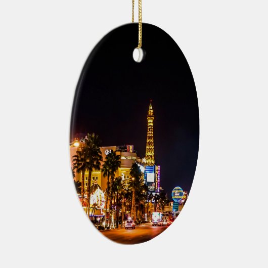 Las Vegas Night Lights Strip Eiffel Tower Casino Keramikornament (Rechts)