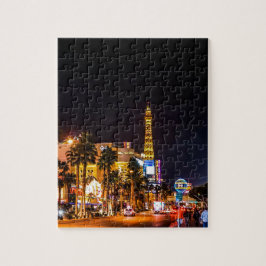 Las Vegas Night Lights Strip Eiffel Tower Casino Puzzle