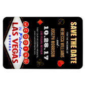 Las Vegas Night Neon Sign - Save the Date Hochzeit Magnet (Horizontal)