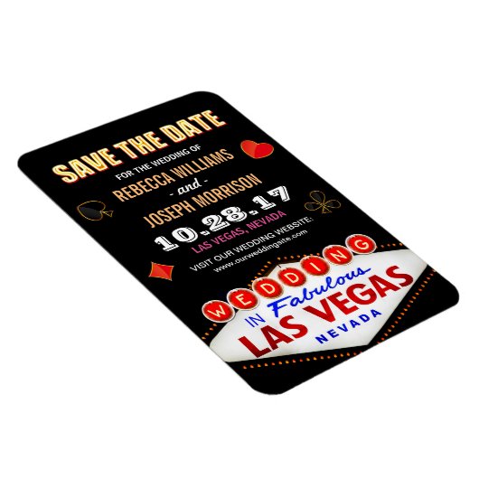 Las Vegas Night Neon Sign - Save the Date Hochzeit Magnet (Rechte Seite)