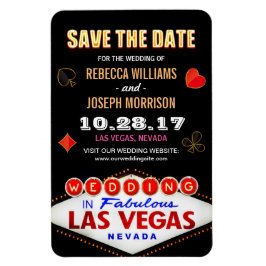 Las Vegas Night Neon Sign - Save the Date Hochzeit Magnet
