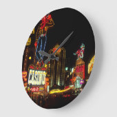 Las Vegas Night Time Neo Lights Casinos Unterschre Große Wanduhr (Winkel)