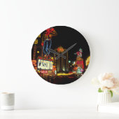 Las Vegas Night Time Neo Lights Casinos Unterschre Große Wanduhr (Zuhause)