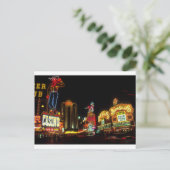 Las Vegas Night Time Neo Lights Casinos Unterschre Postkarte (Stehend Vorderseite)