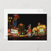 Las Vegas Night Time Neo Lights Casinos Unterschre Postkarte (Vorne/Hinten)