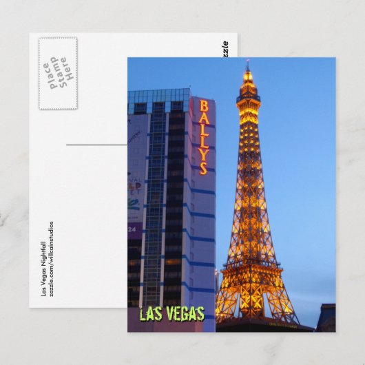 Las Vegas Nightfall Postkarte (Vorne/Hinten)