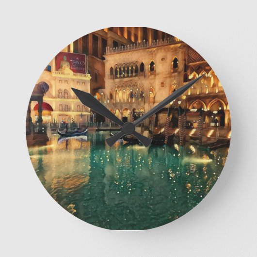 Las Vegas Nights Casino Abstrakte Kunst, Dichtung Runde Wanduhr (Vorderseite)