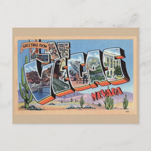 Las Vegas NV, Großbuchstabe Gruß, Vintage Postc Postkarte (Vorderseite)