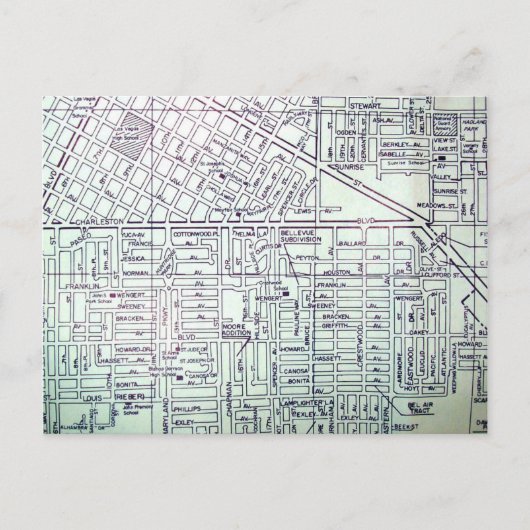 Las Vegas, NV Vintage Karte (Vorderseite)