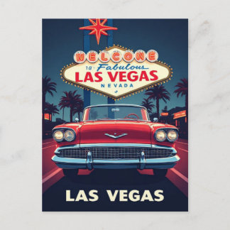 Las Vegas Oldtimer-Autofanatiker Postkarte