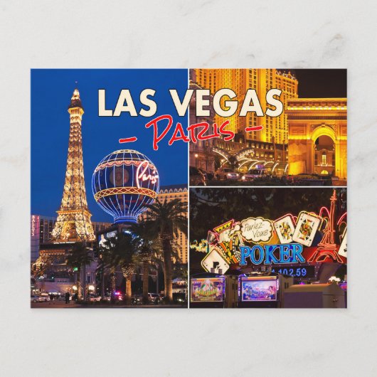 Las Vegas Paris Postcard Postkarte (Vorderseite)