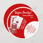 Las vegas Party Einladung (Vorne/Hinten)